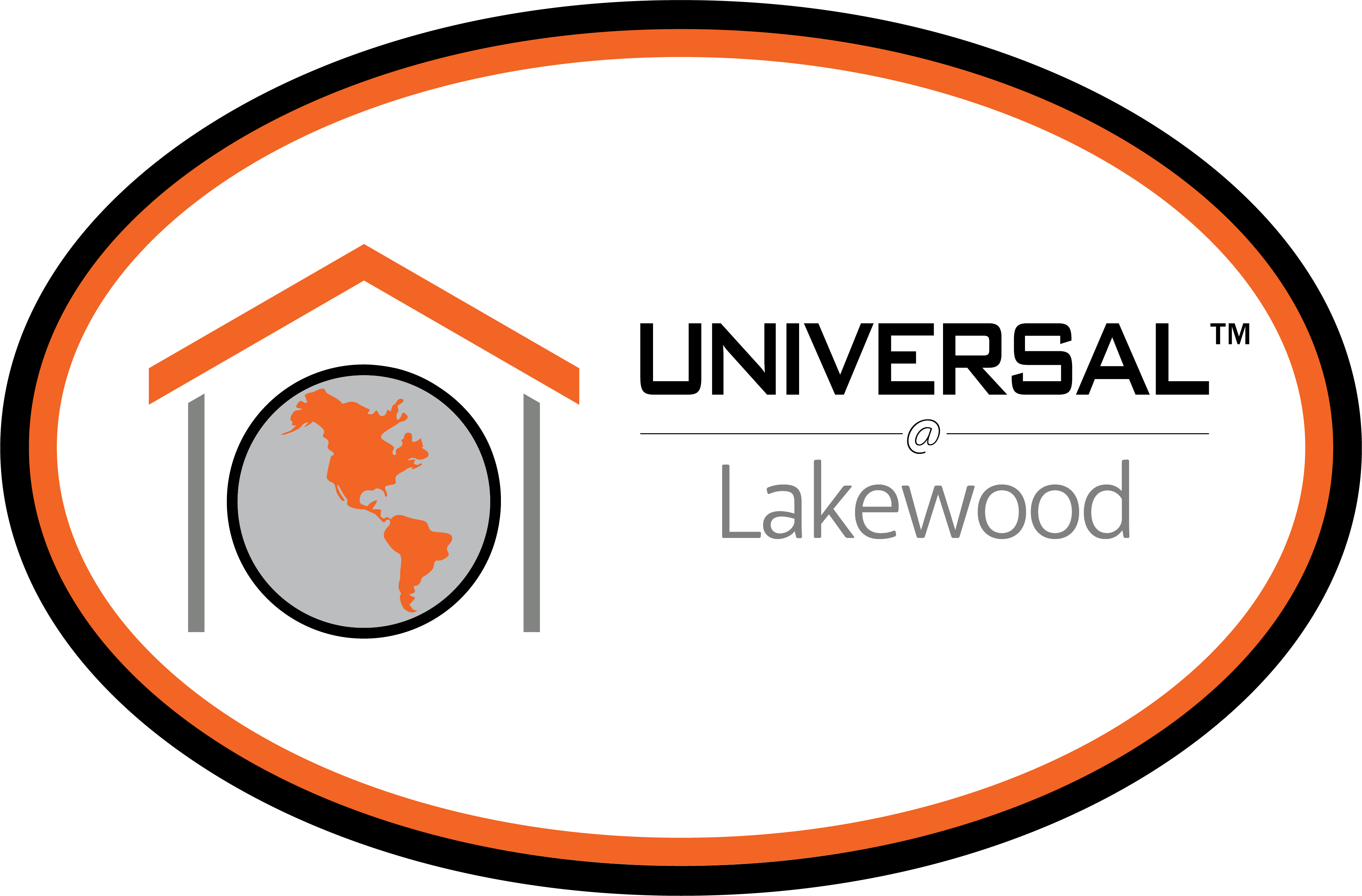 A logo with a globe and a house icon with the text "UNIVERSAL" and "Lakewood" below it.